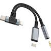 Kefiany Adattatore da USB C Lightning a 3,5 mm per iPhone 17 16 15 14 13 Pro Max (2 in 1) Caricabatterie Audio Jack Cuffie Splitter Cavo Aux per Apple Tipo C Connettore Porta Compatibile con Samsung Galaxy