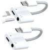 WASRUYI Adattatore da USB C a 3,5 mm (confezione da 2) per jack per cuffie Aux Audio Splitter Caricatore Porta Tipo C per iPhone 16 15 Pro Max compatibile per Samsung Galaxy S24 S23 Ultra per iPad Android