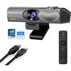 NexiGo Iris, Webcam 4K IA con Sensore Sony_da 1/1,8, Memoria Flash Integrata, HDR, PiP, Controllo in Stile DSLR, Inquadratura/Tracciamento Automatico, Microfoni, per Zoom/Teams/OBS e altro Ancora