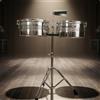 Timbales con Supporto Lucido | Regolabile, Tamburi Latini, Completo,