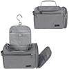 Gloppie Beauty Case da Viaggio, Borsa per Cosmetici Trousse da Viaggio - Portatile Cosmetico Bag con Scomparto a Rete e Zip - Grande Capacità Wash Bag da Toilette (Grigio)