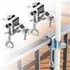 PORFOYO 2 supporti per ombrellone da balcone, fermaglio da tavolo, per ombrelloni da giardino, supporto portatile per ombrelloni, fissaggio ringhiere per balconi, terrazze, tavoli