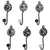 Knober Indigo Ganci in ceramica Appendiabiti da parete Appendiabiti Ganci per vestiti (04. Set misto nero-bianco 6 pezzi