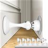 Profasion - Fermaporta magnetico, confezione da 6, in acciaio inossidabile, per montaggio a parete e pavimento, supporto per tenere le porte aperte, non richiede forature, con adesivi 3D, bianco