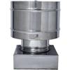 BRICOQUI Antivento tondo su base quadrata terminale della canna fumaria con disco antipioggia acciaio inox diverse misure cappello fumaiolo comignolo monoparete (37 X 37 CM)