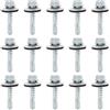 ECSiNG 100PCS Viti Per Tetto Autoperforanti Esagonali M5.5x25mm Con Guarnizione Tenuta Gomma Viti Per Tetto In Acciaio Al Carbonio Zincato Per Pannelli A Parete Per Tetto Ondulato