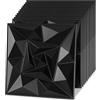 Jaxguom Pannelli da parete 3D diamantati, 12 pezzi, 50 x 50 cm (3 m²), 3D Wall Panel Gaming Camera da gioco, pannelli decorativi da parete in PVC ad alta rigidità, impermeabili, colore nero opaco