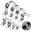 Glarks 50 pezzi Morsetto per tubo M8, cinghia in acciaio inossidabile 304 a 2 fori, cinghia rigida per tubi resistente, morsetto a U, cinghia per tubi, morsetto per cavi, supporto per tensione, clip