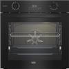 Beko BBIS17300BCS B300 - Forno a incasso multifunzione, 72 litri, 12 funzioni, funzione SteamAdd, funzione vapore, porta SoftClose, pannello posteriore catalitico, ganascia retrattile, colore: Nero