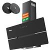 IsEasy Cappa Aspirante 90 cm, Cappa Aspirante Inclinata Nero, 578 m³/h Classe A++, 3 Livelli di Velocità, Illuminazione a LED, Cappa da Parete, Scarico o Riciclaggio, Filtro a Carbone Incluso