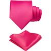 RBOCOTT Cravatta tinta unita e Pocket Square Set per gli uomini