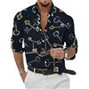 Oanviso Camicie Casual Uomo Hawaiana Manica Lunga Camicia | con Bottoni, Stampa Floreale, Elegante, Estiva, Moda, Blouse, Vestibilità Regolare， per Mare, Spiaggia, Vacanza