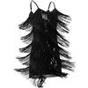 OMEWEE Vestito da bambina con paillettes nappa, abito latino, senza maniche, con spalline sottili, frange, con brillantini, ballroom, feste, balletto, rumba samba cha cha, jazz