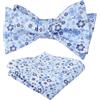 Alizeal Set papillon classico da uomo con papillon e fazzoletto quadrato colorato per festa di nozze