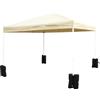 Outsunny Set 4 Pesi per Gazebo da Giardino, Zavorre da Riempire con Sabbia o Ghiaia, Capacità di Ogni Sacco di Sabbia 15kg, Nero