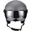 Domary Casco da Snowboard con Lente, 59-61CM | Vestibilità comoda, guscio in PC resistente, lenti antigraffio, calda fodera in velluto, per lo sci