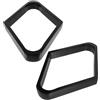 TOYANDONA 2 Pezzi Rastrelliera Rombo in Legno Massello 9 Palle Elegante Nero | Finitura Legno Lucida, Facile Manutenzione, per Sale Giochi e Bar Sportivi