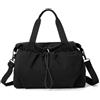 Harilla Borsa da Viaggio Borsone Duffel Borsa Palestra Valigia Morbida con Volume Flessibile E Apertura a Cordoncino per Accesso Semplice Tracolla Regolabile, Array, Nero