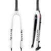 NIKANXIA Forcella Rigida MTB Carbonio 1-1/2 | Tubo sterzo Conico | Compatibile freno a disco | Sgancio rapido 9 mm, ideale per utilizzo XC e trail