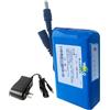 WILLQ Pacco batteria ricaricabile polimeri litio 12V DC 5Ah 6Ah 7Ah 9Ah 12Ah | Batteria LiPo ricambio/di backup per strisce LED o pompa dell'acqua, con caricabatterie 12,6V, rivestimento in PVC