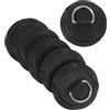 Happyyami 6 Pezzi Anelli d Forma in Acciaio Inossidabile Nero | Design Fisso Resistente alla Corrosione, Finitura Lucida, per Pagaie Kayak e Corde Bungee Outdoor