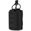 Generic Portacaricatori Tattico 5,56 & 9 mm MOLLE Parallelo a Doppia Tasca | Ritenzione Elastica, Pannello Tagliato al Laser, Design Aperto for Gilet, Cintura, Airsoft Outdoor