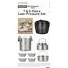 Risveglio Set di pentole da campeggio in acciaio inox 304, pentola leggera da 6/7 | e kit bollitore con borsa a rete per escursioni all'aperto zaino in spalla