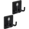 Aurgiarme 2 supporti per racchette da badminton in acciaio inox, ganci da parete in metallo, per garage, camera da letto, palestra, allenamenti