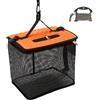 Generic Live Caught Fish Basket Live Caught Fish Basket Rete da pesca pieghevole | Rete da pesca rivestita in gomma ad asciugatura rapida per kayak, stagno, riva del fiume