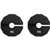 Tuminita 2X Gym Micro-Plates Dumbbell Fractional Weight Plate Dischi di Peso Frazionari in Gomma ADD-On Change Nero 1 kg