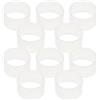 VALICLUD 10 Pezzi Anelli in Silicone, Fissaggio Overgrip Bianco | Tennis e Paddle, Presa Affidabile, Uso Indoor e Pratica, Finitura Brillante, per Atleti