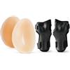 Fonowx 2 Ginocchiere in Silicone, Attrezzatura Sportiva, Autoadesive, Tutore per Ginocchio, Adatte per Sport all'Aria Aperta Come Snowboard, Pattinaggio,