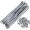 TUCKBOLD Raggi 14G 133mm Argento 72Pz per Bici Acciaio Carbonio Zincato | Diametro Raggio 2mm, Gomito 4mm, Nipple 6mm 12mm, Tecnologia Martellamento Continuo, Migliora Capacità Carico