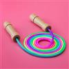 PRECORN Corda per saltare arcobaleno per bambini, set con manici in legno, circa 250 cm, con amplificatore centrale, regalo per ragazzi e ragazze, principianti e avanzati, giocattolo per saltare la