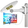 SZKALAK 2026 Antenna TV Esterna Amplificata - Antenna Rastrello TNT HD DVB-T2 a Lungo Raggio Ricezione Potente 4K UHD & Full HD, Antenna TV Digitale Anti-Intemperie con Cavo coassiale 10 m