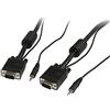 StarTech Cavo VGA Alta Risoluzione 2m con Audio, HD15 M/M (MXTHQMM2MA) | Cavo coassiale schermato, Trasmette video e audio insieme