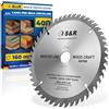 S&R Lama per Sega Circolare 160 mm. Disco Smerigliatrice Taglio Legno Professionale (160 x 20 x 2,2 mm 40 Denti), compatibile con sega a immersione e sega circolare Bosch e Makita.