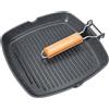 GiPP Bistecchiera antiaderente 28 x 28 cm Grill con manico pieghevole | Adatta per Tutti i Tipi di Fornelli, Induzione, gas, ceramica, elettrico, Alluminio, Facile da riporre e salvaspazio