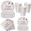 Nkaiso 50Pcs Rosa Oro Piatti Carta Compleanno-10 Ospiti | 10 x 23cm & 10 x 18cm Piatti Carta Usa e Getta, 10 Bicchieri, 20 Tovaglioli - per Compleanno Feste Decorazioni