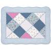 Florence Happy @ England Tappeto shabby chic rosa floreale patchwork cotone trapuntato camera da letto bagno tappetino (70 x 50 cm, blu roccia patchwork)