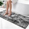 YOBWOK Tappeto Bagno,Tappetino in Microfibra,Grigio 90x150cm | Tappeti Assorbente Antiscivolo, Soffice Tappetini Doccia,lavabile in lavatrice,per doccia,vasca da bagno e WC