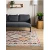 Interiyou Tappeto Vintage Gent - 160x230 cm Multicolore - Pelo corto design retrò per salotto, camera da letto, lavabile e antiscivolo, motivo stampato