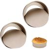 LUPATDY Set di 2 teglie da forno rotonde, con stampo per torte in acciaio inox e rivestimento antiaderente, adatto per torte, brownies, torte, lasagne, dorate, 25 cm