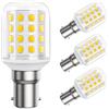 DiCUNO Lampadina LED B15 4W, Classe B, Equiv. 60W, 740lm, 4000K, 4 Pezzi | Bianco neutro, Non dimmerabile, Baionetta B15 LED mais basso consumo per lampadari, applique e lampade da tavolo