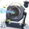Ausic Ventilatore nebulizzatore portatile, ventilatore ricaricabile per esterni, luce LED, gancio, 35H