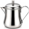 The Great Indian Bazaar Piccola brocca da 175 ml in acciaio inox con coperchio - Mini lattiera per tè, caffè, panna, cioccolata calda, salse, sciroppo, salse, salse, salse, salse, in metallo, con manico e beccuccio, per casa