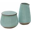 LOBERON Biarré Zuccheriera e bricco del latte - Fascino della ceramica artigianale - Aspetto mediterraneo, turchese