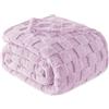 Exclusivo Mezcla Coperta in Pile, Copriletto Leggero e Morbido, 220x240 cm | Copridivano, Usi Multipli, All'aperto, Jacquard a Quadri, Flanella, Traspirante, Tutte le Stagion, Lilla