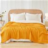 EMME - Coperta in mussola di cotone al 100%, per adulti, 203,2 x 228,6 cm, 6 strati, traspirante, morbida, ampia, per tutte le stagioni, prelavata, da divano, copriletto, colore: giallo senape