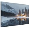 murando - Quadro Moderno Soggiorno, Paesaggio Invernale Villaggio 120x80cm | Chiodi Inclusi, 1 Pezzo, Stampa su Tela, Murale Arte, Resistenti Allo Sbiadimento, Produzione Europea